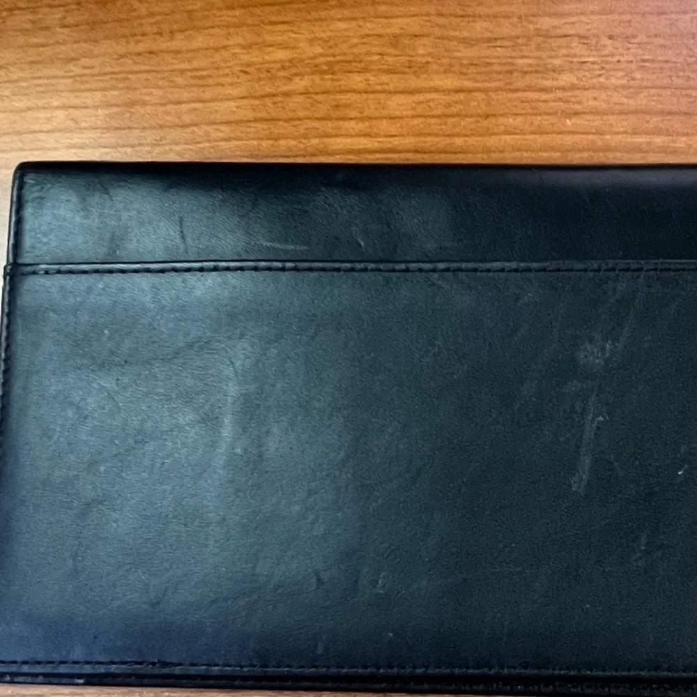 Mercendes Benz Black Leather Document Holder Several Slots and Compartments